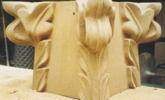Masoned and carved finial stone Masoned and carved finial stone