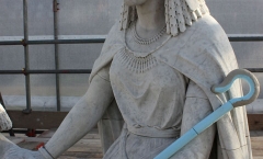 Polystyrene crook on statue Polystyrene crook on statue