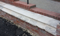 Damaged Bath stone copings replaced Damaged Bath stone copings replaced
