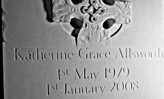 Gravestone with carved Celtic cross Gravestone with carved Celtic cross