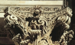 Volutes installed - Portland stone capitals Volutes installed - Portland stone capitals