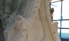 Buttress capitals with carved bats Buttress capitals with carved bats